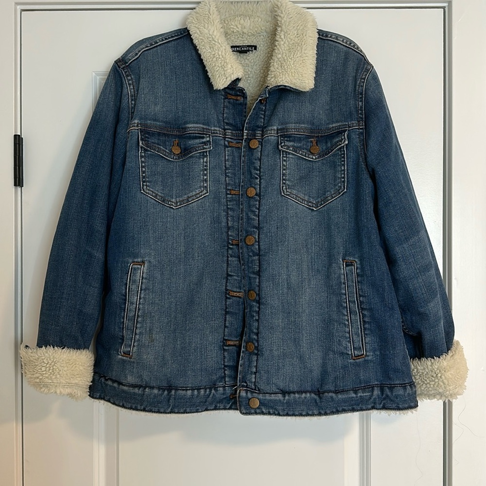 J. Crew Sherpa Denim Jacket